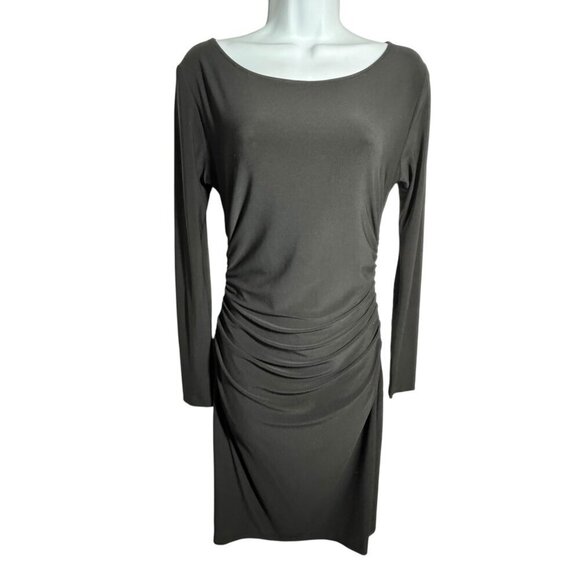 Norma Kamali Kamalikulture Long Sleeve Shirred Waist Dress black size Medium - Picture 4 of 10